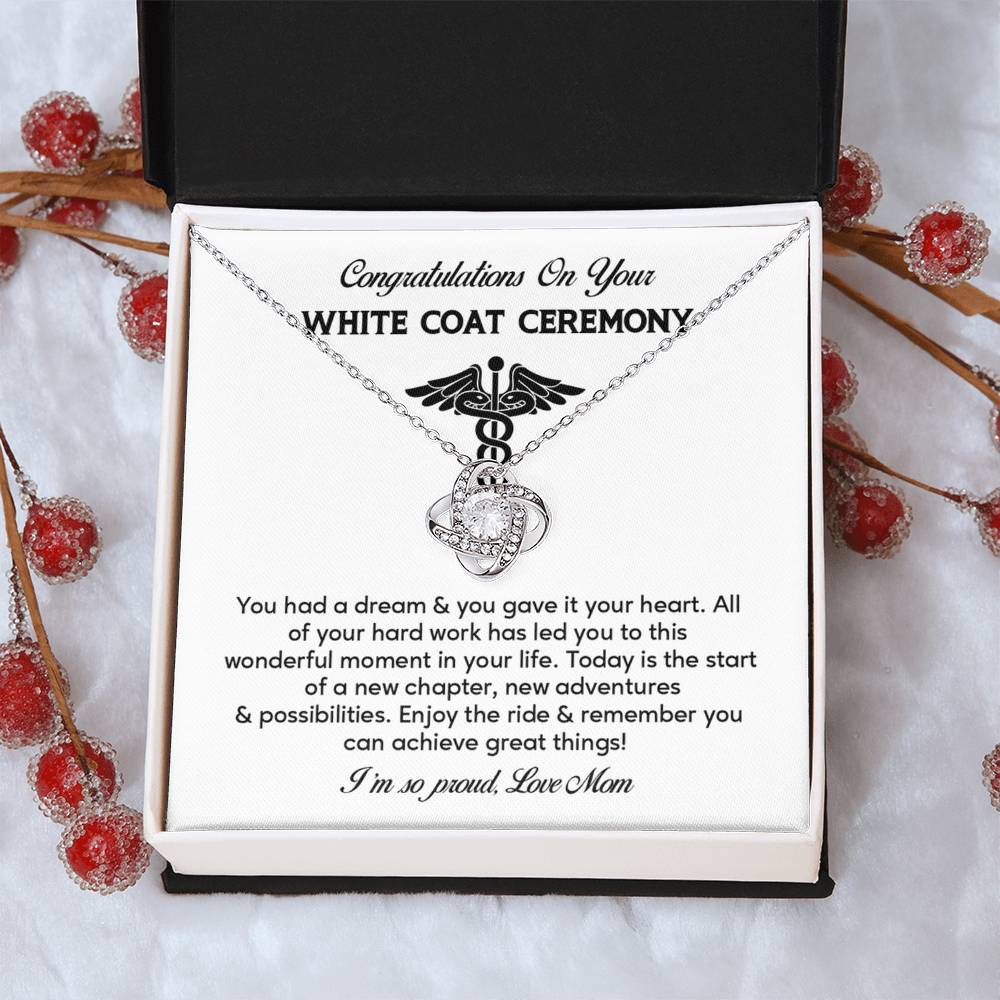 Congratulations On Your White Coat Ceremony Necklace White Coat Ceremony Necklace Gift Congratulations White Coat Ceremony Jewelry White Coat Graduation Necklace Gift New Adventures Necklace Gift  Proud Of You Mom Gift Necklace