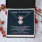 39th Birthday Necklace Gift for Women – Love Knot with Card