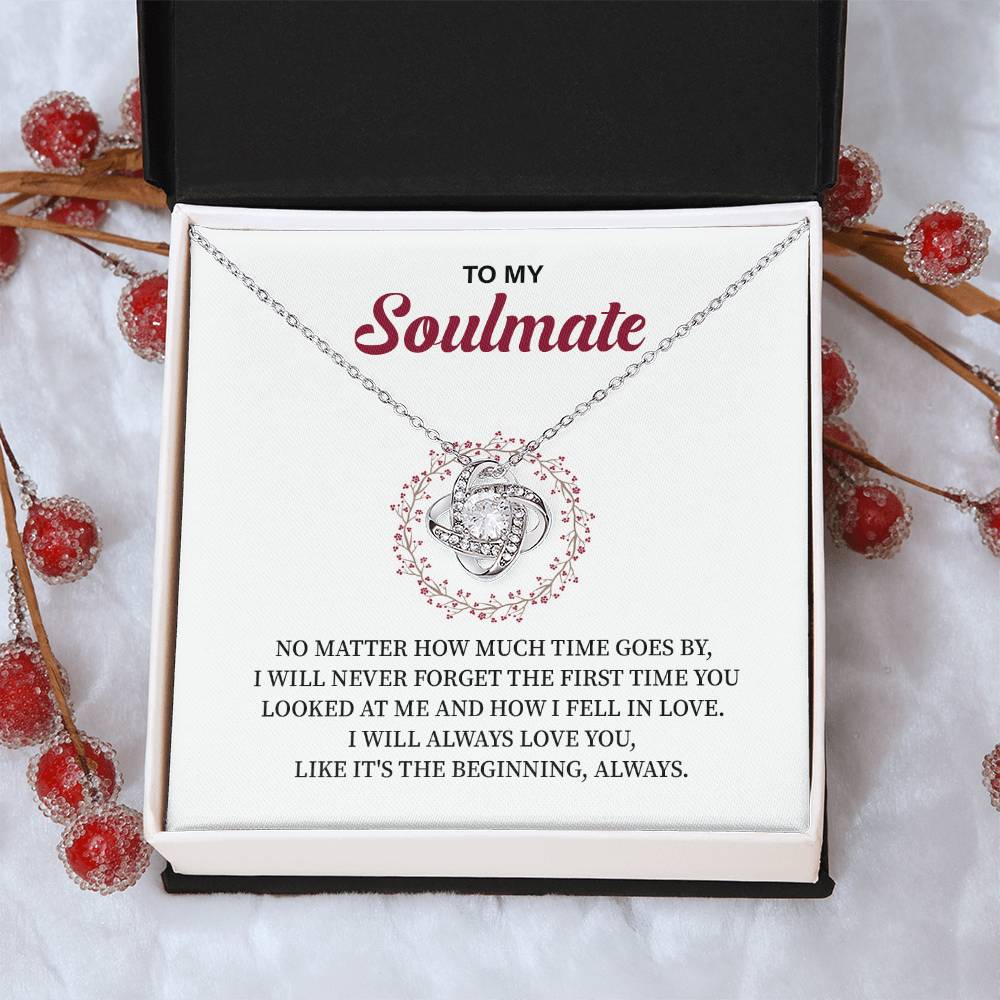Soulmate Necklace Gift for Her – Love Knot Message Box