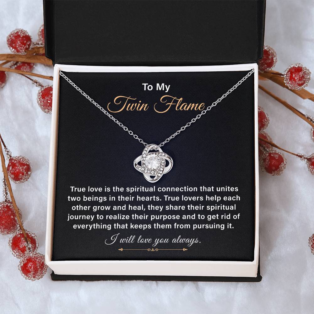 Twin Flame Necklace Gift for Soulmate With Message Card