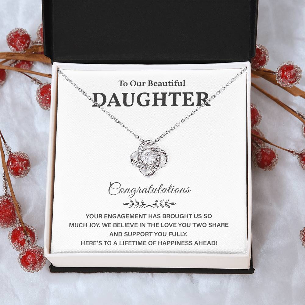 To Our Beautiful Daughter Engagement Necklace Gift Dad Sentimental Gift For Daughter’s Engagement Jewelry Gift For Daughter’s Engagement Daughter’s Special Day Necklace Meaningful Engagement Gift For Daughter Engagement Jewelry For Daughter