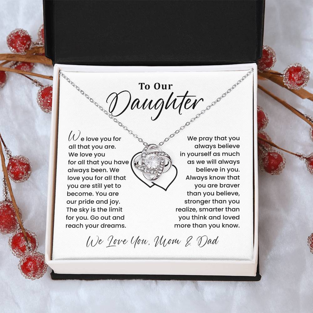 To Our Daughter Heartfelt Jewelry For Daughter Gift From Your Mom And Dad Proud Parent Gift Caring Gift For Daughter Supportive Necklace For Daughter Believe In Yourself Jewelry Daughter's Dreams Jewelry Unique Gift For Daughter Special Bond Necklace