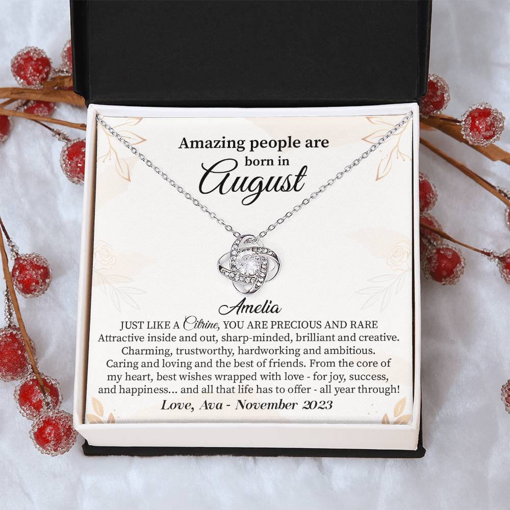 August Birthday Gift for Her – Necklace with Gift Card