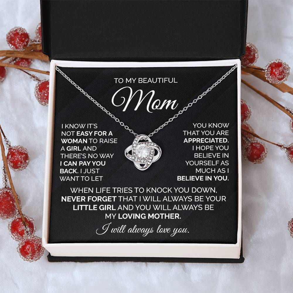 Necklace Gift for Mom from Daughter with Appreciation Card