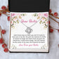 Best Friend Necklace Gift for Her with Floral Message Card from Bestie