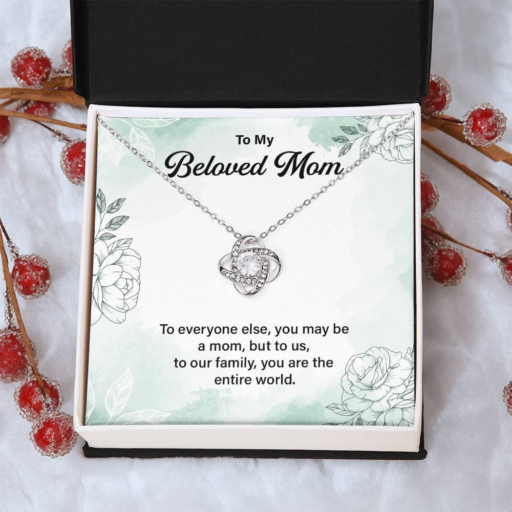 Beloved Mom Necklace Gift From Family With Message Card