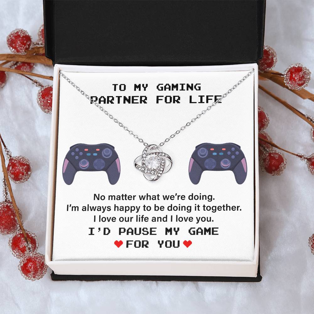 Gaming Partner Necklace Gift with Love Message Card