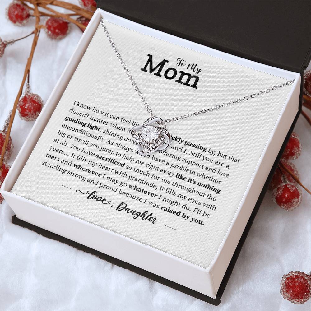 Daughter to Mom Necklace with Sentimental Message