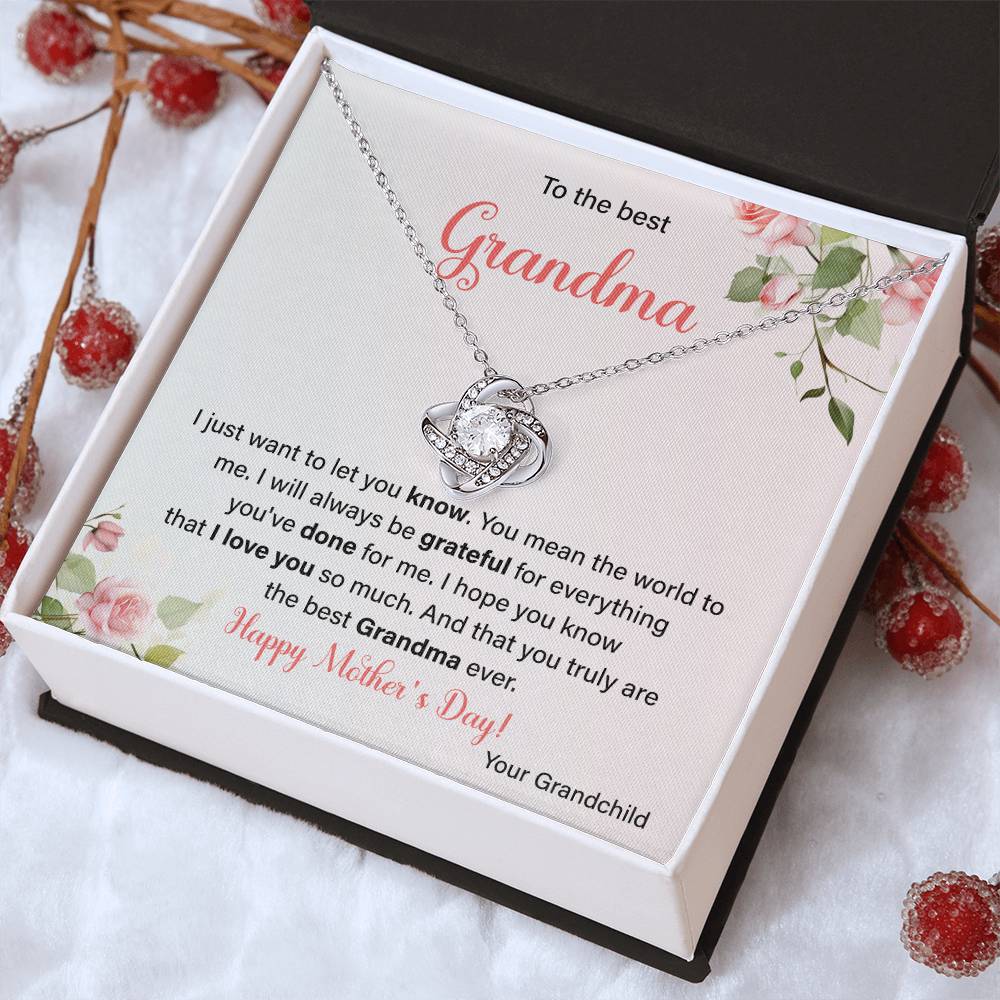 To The Best Grandma Grandmother Appreciation Necklace Love From Grandchild Gift Happy Mother’s Day For Her Sentimental Grandma Necklace Heartfelt Message For Old Lady Thank You Gift Gift For Special Person