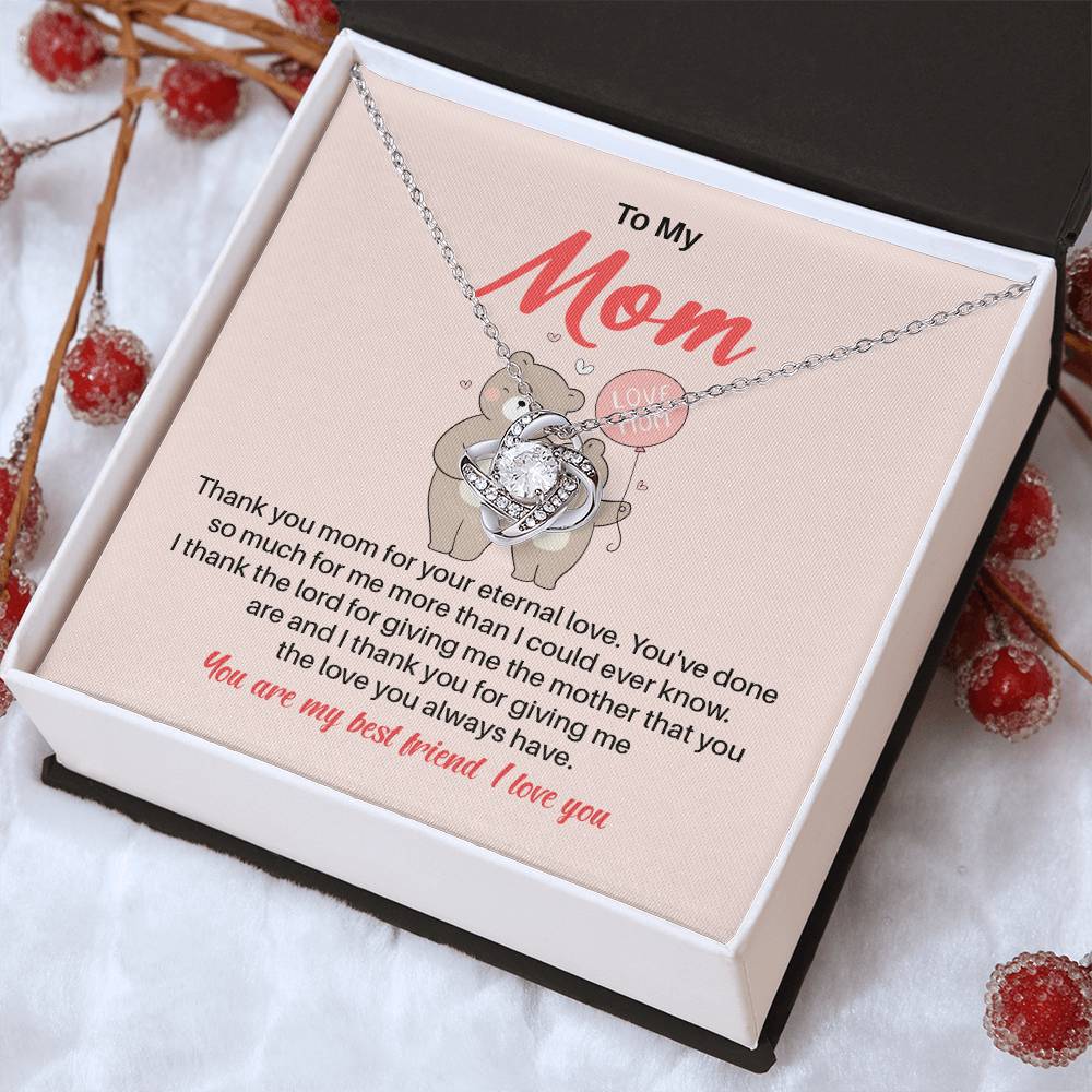Daughter to Mom Necklace Gift with Message Card
