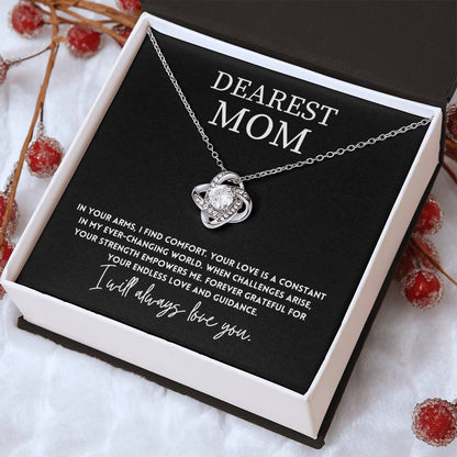 Dearest Mom, Inspirational Mother's Day Jewelry Gift Endless Love Necklace Gift Strength And Love Necklace Gift Best Mother’s Day Love And Strength Jewelry Unique Mother's Day Comfort And Strength Pendant