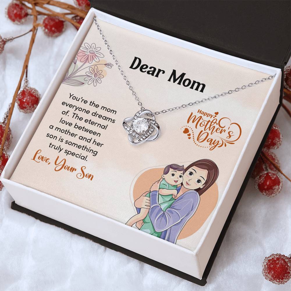 Dear Mom, Heartfelt Necklace For Love Loving Jewelry For Mother's Day Sentimental Necklace For Connection Loving Pendant For A Mother-son Bond Special Pendant Special Necklace Thoughtful Necklace For Love