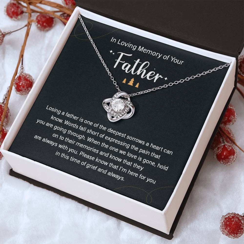 Holiday Memorial Necklace for Loss of Father Gift