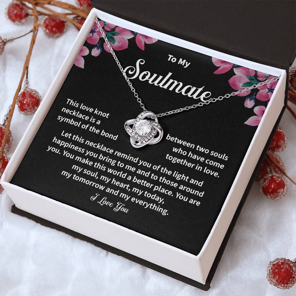 Soulmate Love Knot Necklace with Message Card & Gift Box