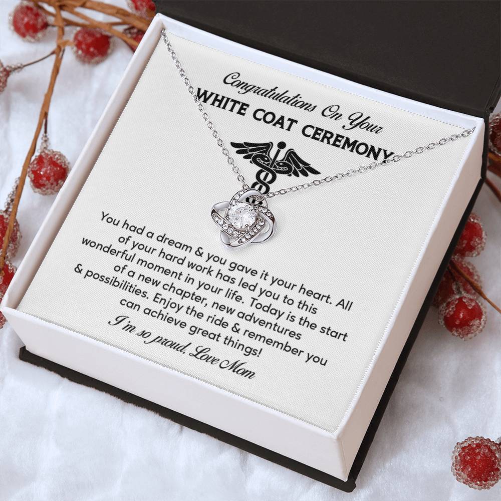 Congratulations On Your White Coat Ceremony Necklace White Coat Ceremony Necklace Gift Congratulations White Coat Ceremony Jewelry White Coat Graduation Necklace Gift New Adventures Necklace Gift  Proud Of You Mom Gift Necklace