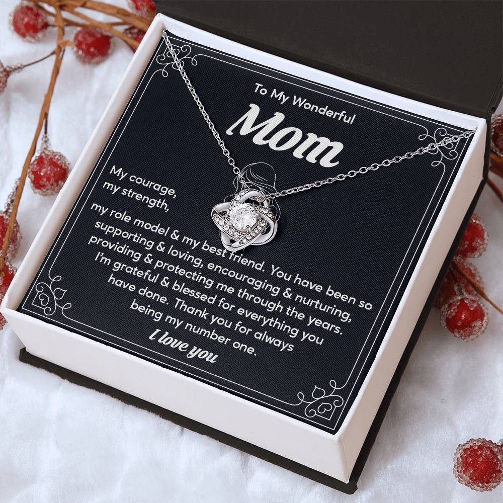 To My Wonderful Mom, Wonderful Mom Pendant Heartfelt Necklace For Her Sweet Pendant Thank You Gift For Support To My Best Friend Mom Jewelry Special Pendant For A Supportive Mom Sentimental Jewelry Thoughtful Necklace