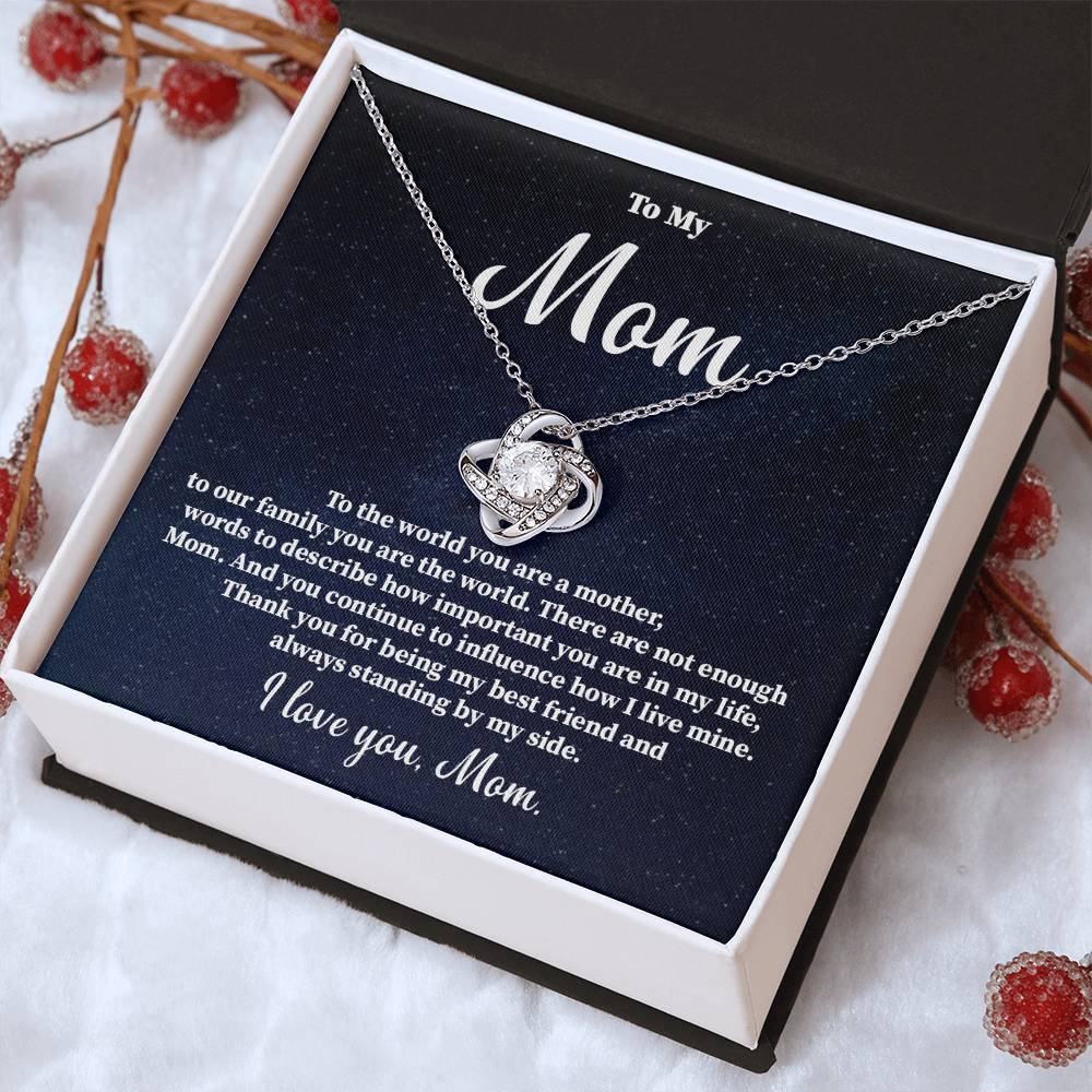 To My Mom Necklace Gift – You Are the World Message Card