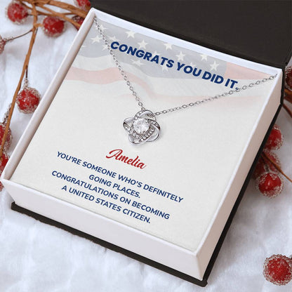 Congrats Necklace For New U.s. Citizen Amelia Necklace For New U.s. Citizen Proud U.s. Citizen Jewelry Necklace For Official U.s. Citizen Gift For U.s. Citizenship Celebration Necklace With Message For U.s. Citizen Necklace For Naturalization Ceremony