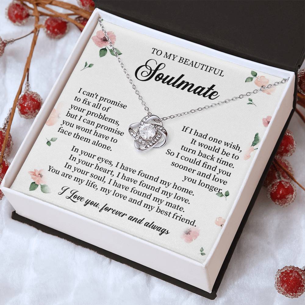 Soulmate Necklace Gift for Her with Message Card