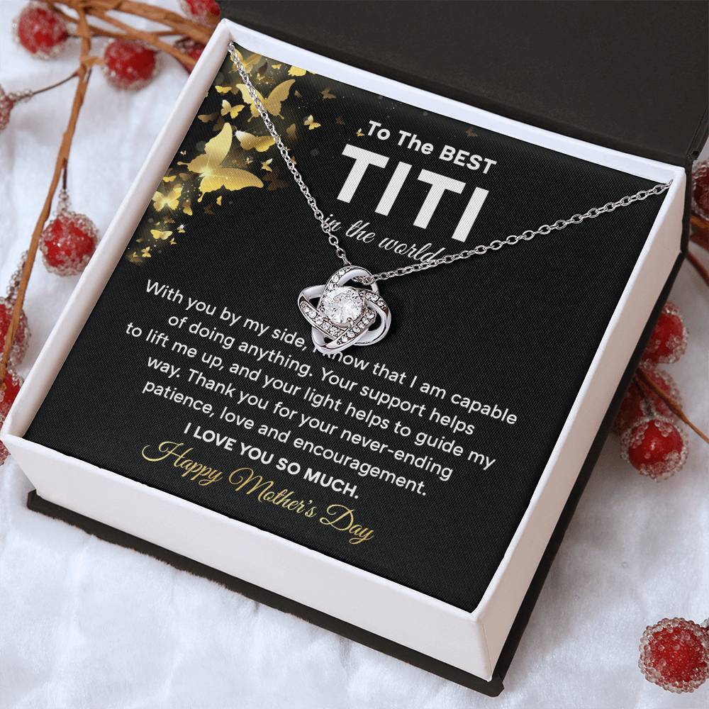 To The Best Titi Necklace Of Endless Love For Her Thank You For Everything Gift Celebrating An Amazing Day Forever My Titi Necklace Inspiration Necklace Loving Titi Mother’s Day Gift Heartfelt Message With Necklace Gift