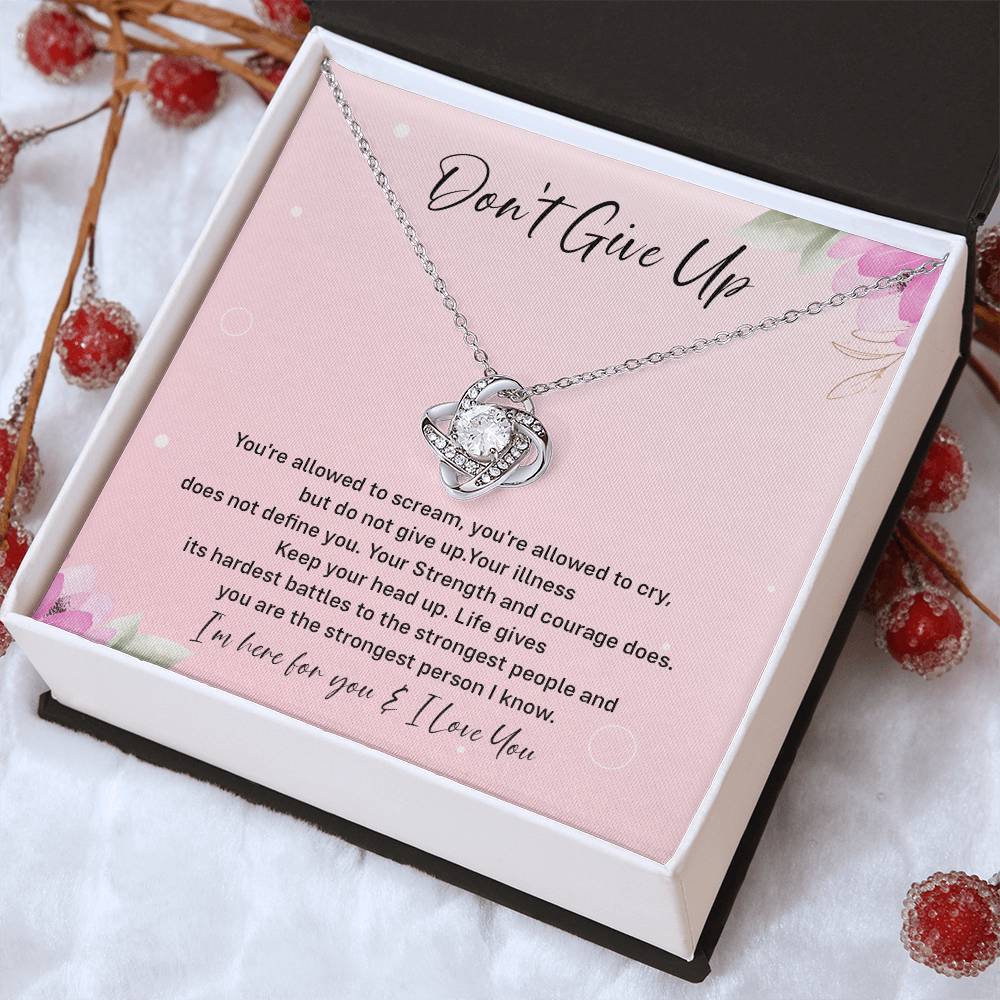 Don't Give Up Strength And Courage Necklace Don't Give Up Necklace Supportive Gift For Fighter You Are Strong Necklace Life's Battles Necklace Emotional Connection Necklace Love And Support Necklace Motivational Jewelry Breast Cancer Necklace For Soulmate