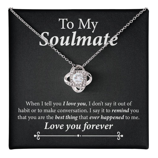 Soulmate Necklace Gift with Romantic Message Card