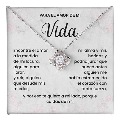 To the Love of My Life Necklace with Spanish Message Card