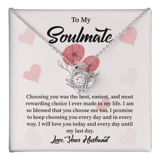 Soulmate Necklace from Husband with Message Card