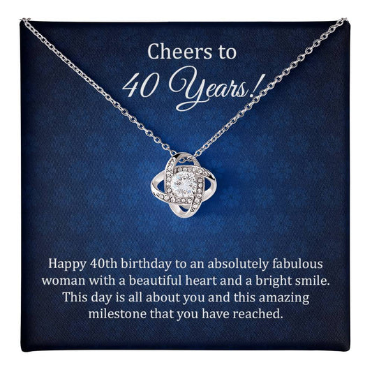 40th Birthday Necklace Gift for Her with Heartfelt Note
