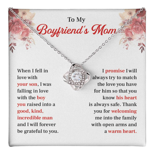 Boyfriend's Mom Necklace Gift with Message Card