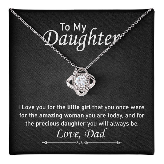 Daughter Necklace Gift from Dad with Message Card