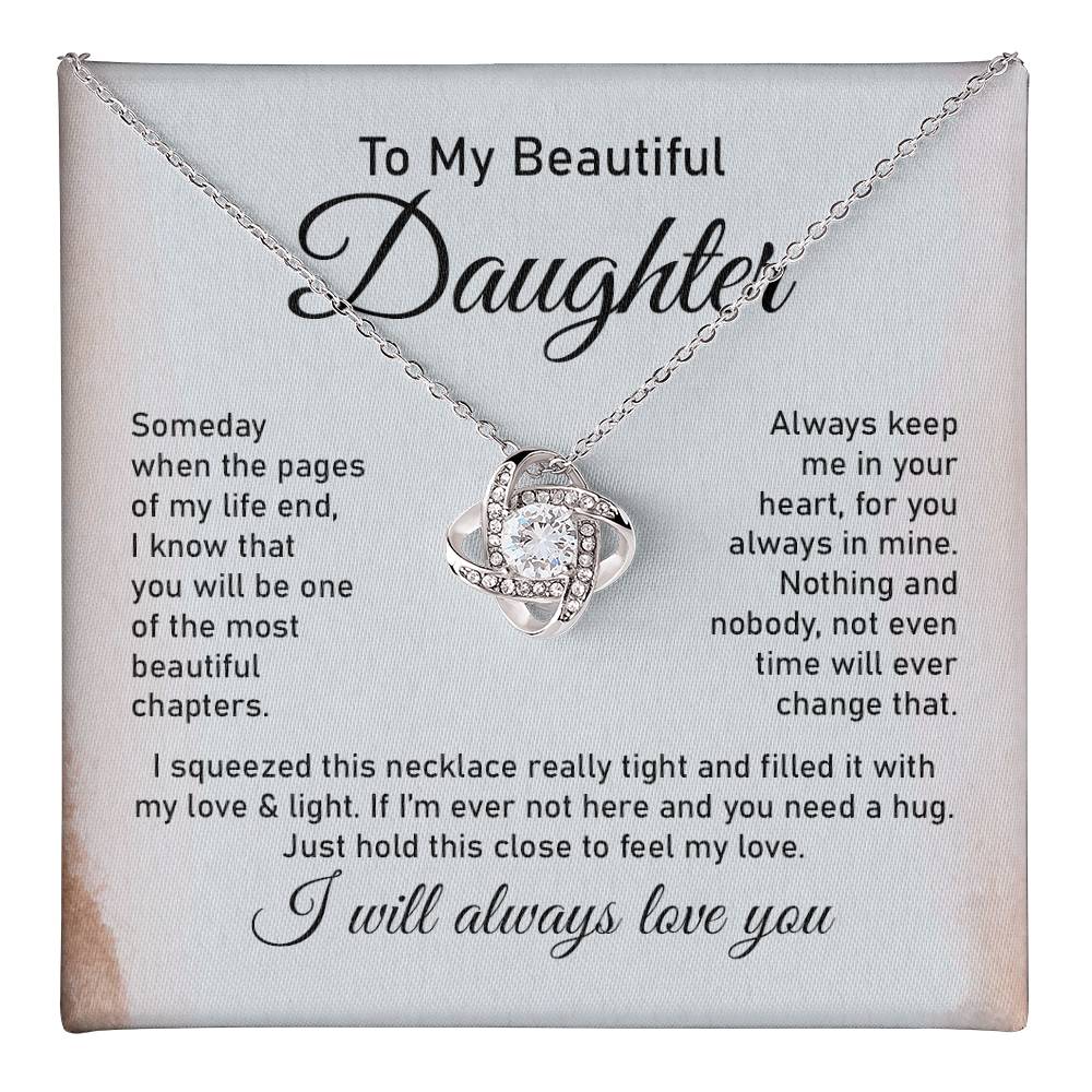 Daughter Necklace Gift with Eternal Love Message