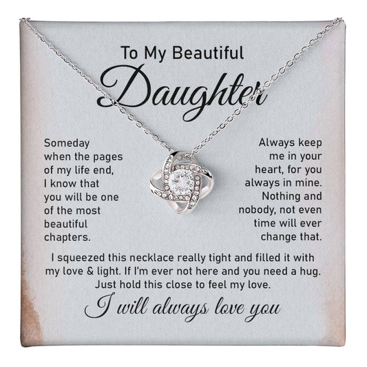 Daughter Necklace Gift with Eternal Love Message