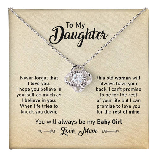 Daughter Necklace Gift from Mom with Inspirational Card