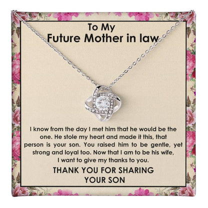 Future Mother-in-Law Necklace Gift from Bride with Heartfelt Message Card