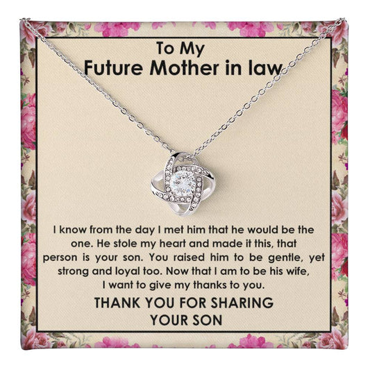 Future Mother-in-Law Necklace Gift from Bride with Heartfelt Message Card