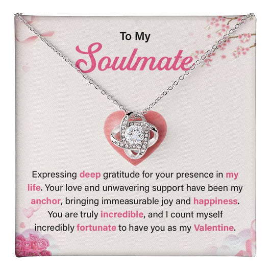 Valentine’s Day Necklace for Soulmate with Message Card