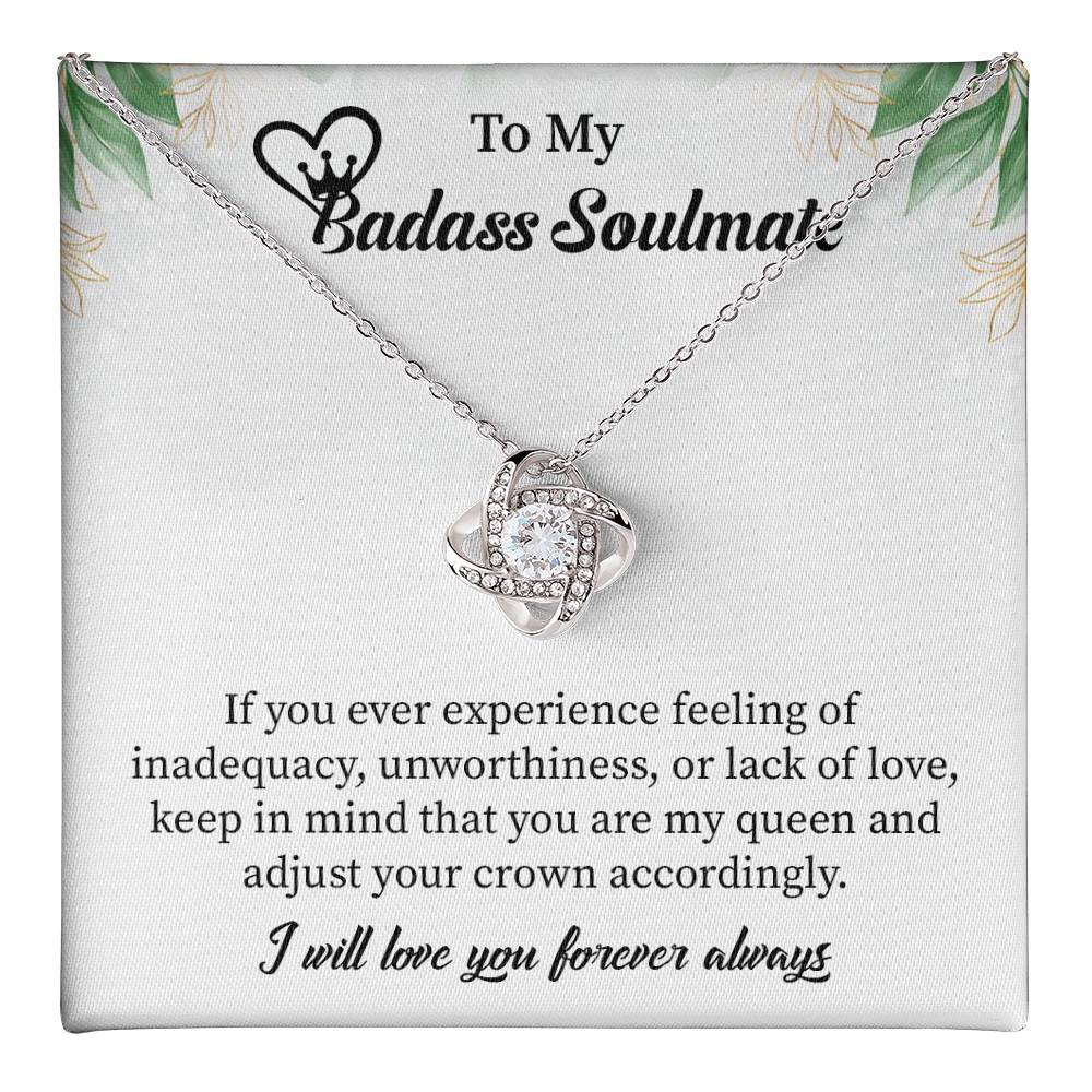 badass Soulmate Necklace Gift for Her – Message Card