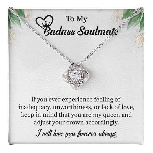 badass Soulmate Necklace Gift for Her – Message Card
