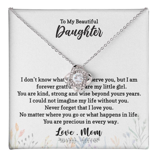 Daughter Necklace Gift from Mom with Loving Card