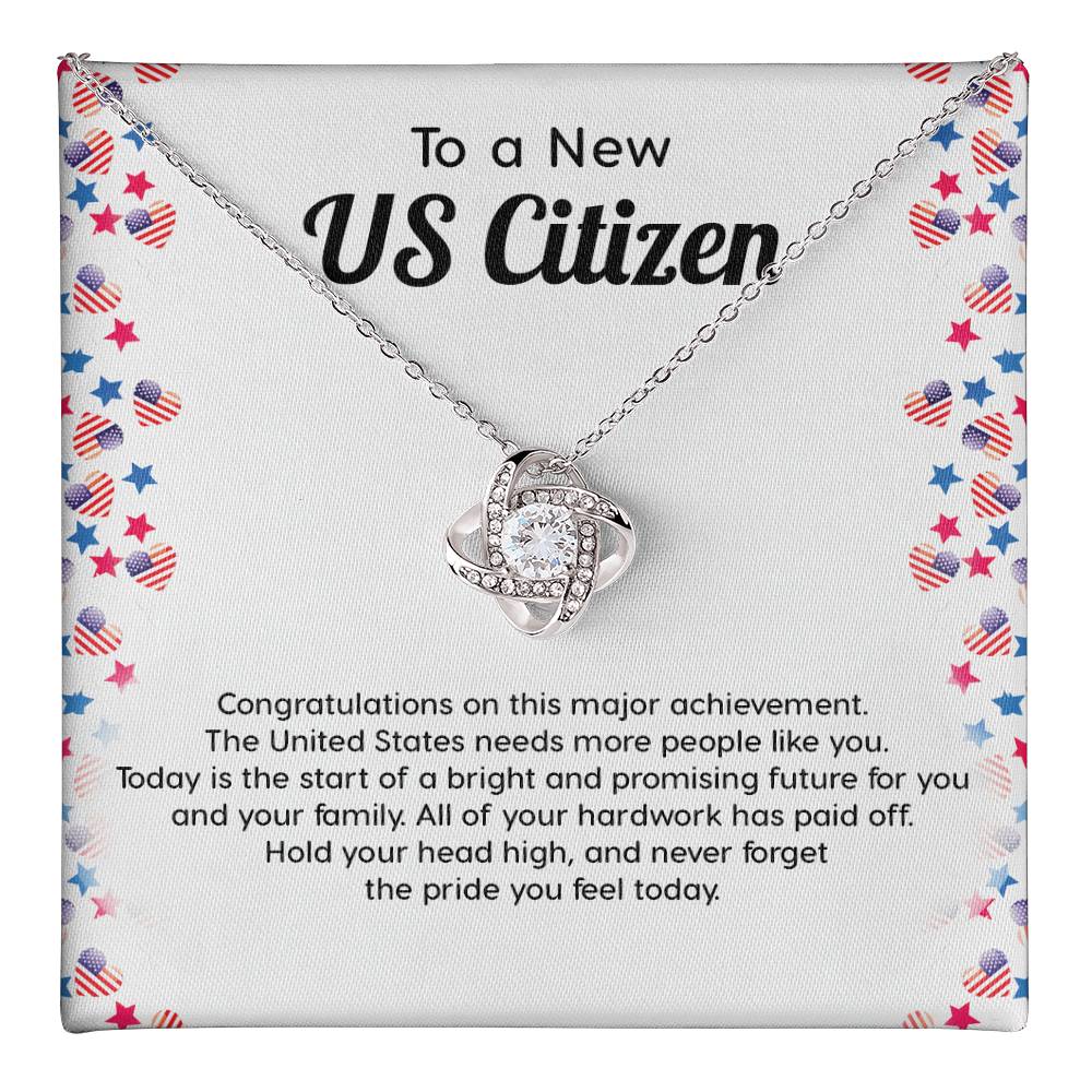New US Citizen Gift – Necklace with Message Card