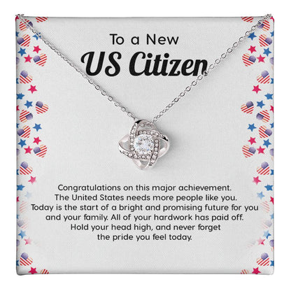 New US Citizen Gift – Necklace with Message Card