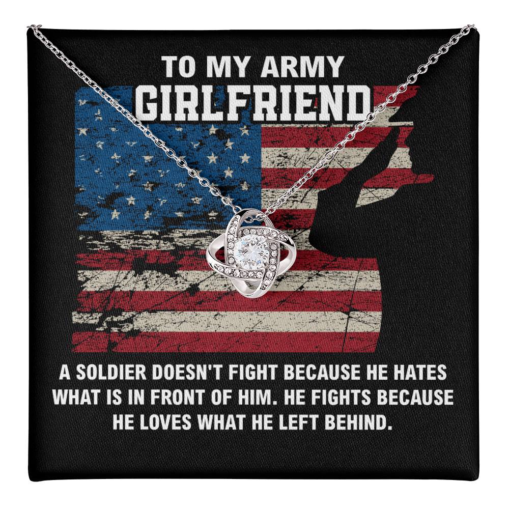 Army Girlfriend Gift Necklace with Patriotic Message Card