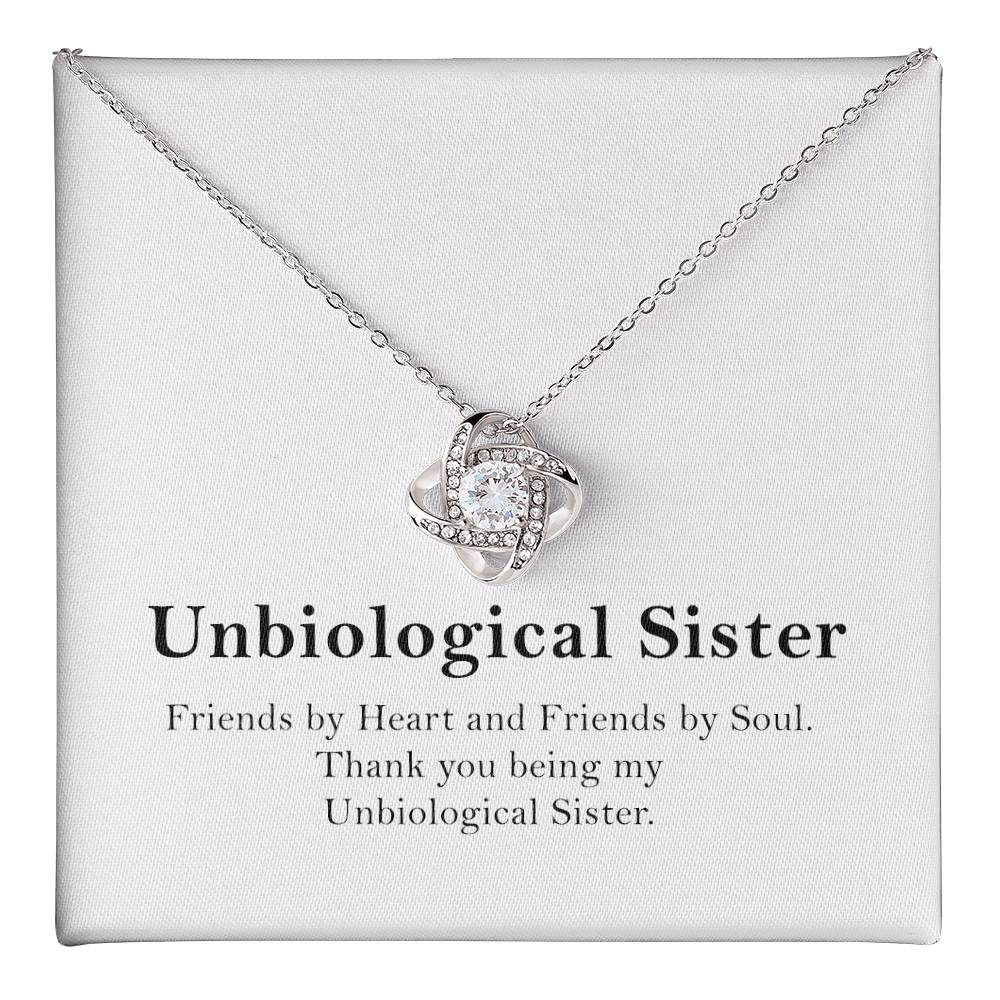 Unbiological Sister Necklace Gift – Friendship Jewelry with Message Card