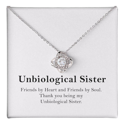 Unbiological Sister Necklace Gift – Friendship Jewelry with Message Card
