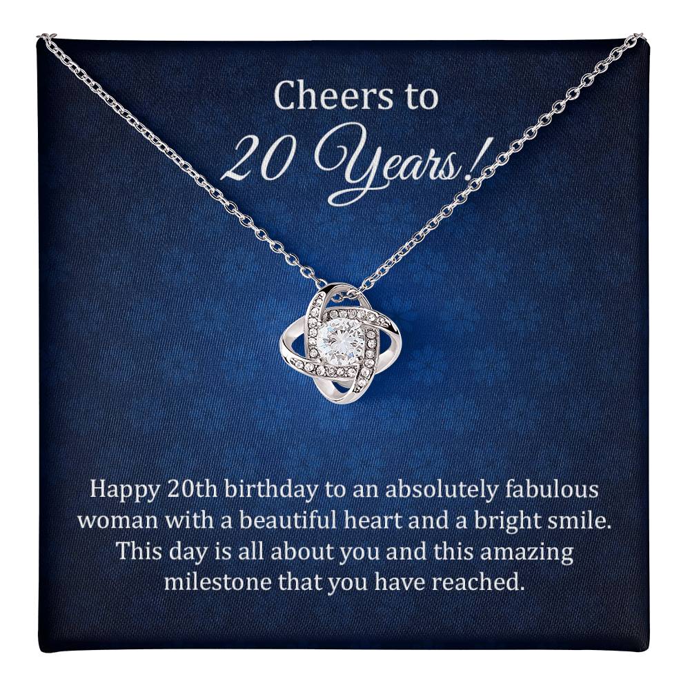 20th Birthday Necklace Gift for Her with Milestone Quote