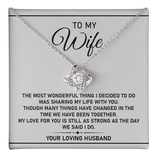 Wife Necklace Gift from Husband with Love Message Card