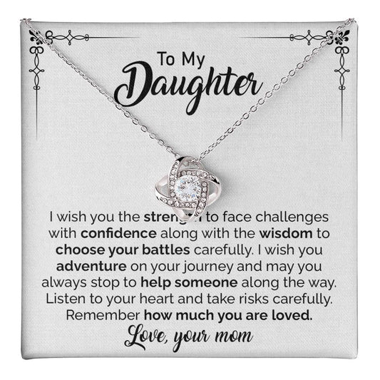 Daughter Gift Necklace from Mom with Message Card