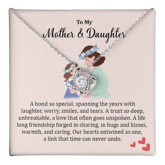 Mother & Daughter Gift Necklace with Meaningful Card