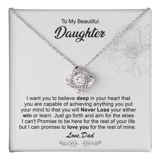 Motivational Daughter Necklace Gift from Dad